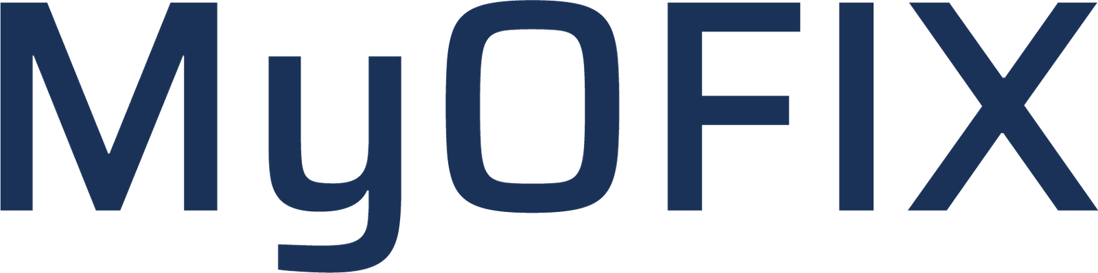 Logo de MyoFix, lente de control de miopía para niños